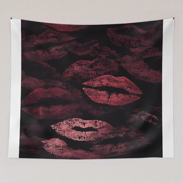 Item preview, Red lips with black background designed and sold by saly55887.