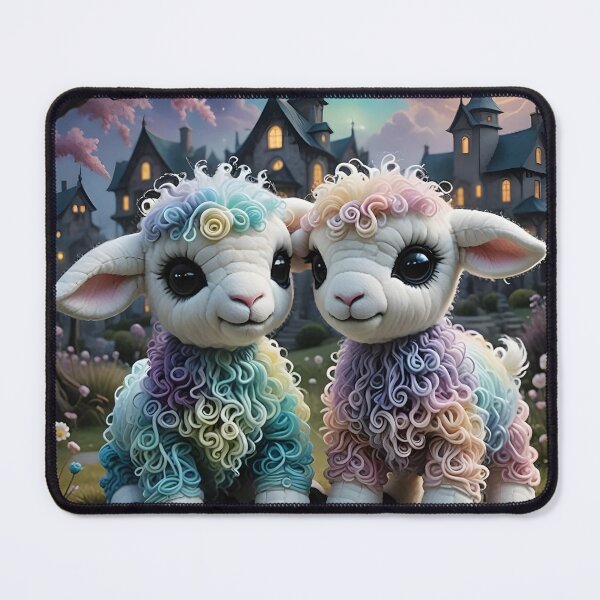 Item preview, Dark and whimsical Gemini plush lambs designed and sold by ShyannT.