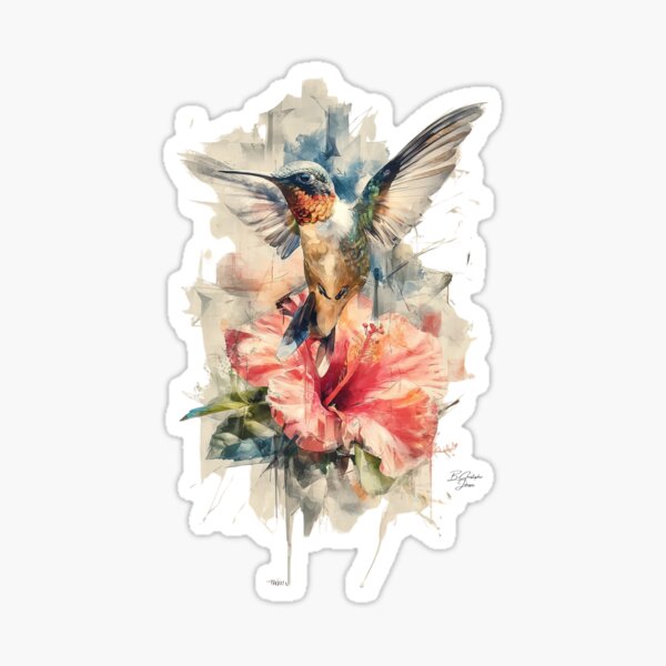 Item preview, Humming bird over a flower designed and sold by Sunward Press.