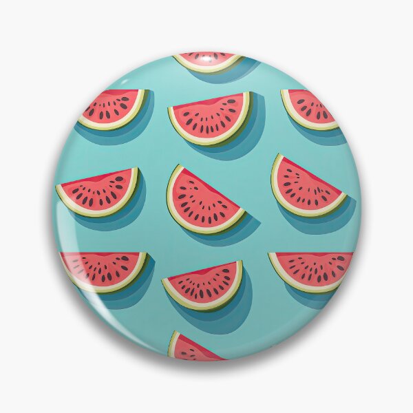Item preview, Rebanadas de sandía retro sobre fondo azul designed and sold by OriginalBeerCat.