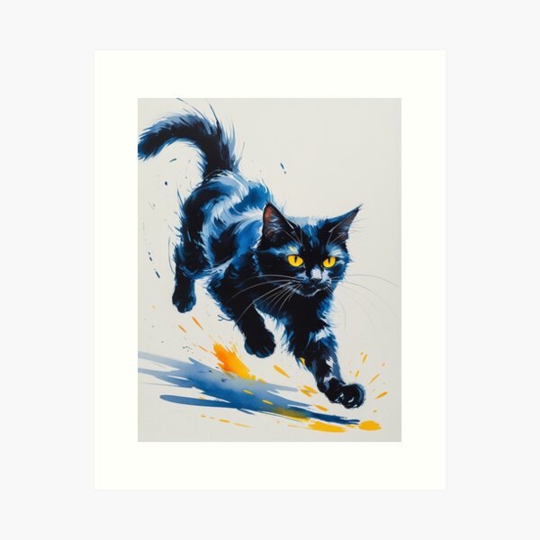 Item preview, Schwarze Katze rennt designed and sold by saly55887.