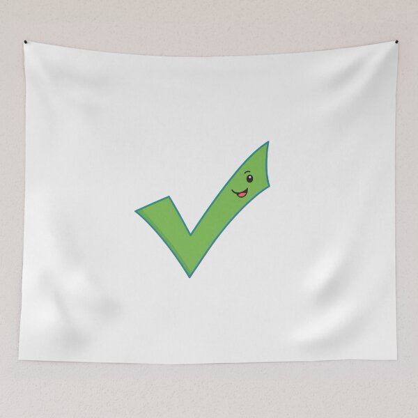 Item preview, Cartoon Check Mark with Smiling Face – Cute Positive Motivational Illustration designed and sold by PrintCreations9.
