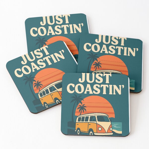 Item preview, Just Coastin’ – Safe Retro Beach Van & Sunset Design designed and sold by ArtsyEcho.