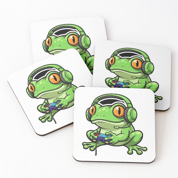 Item preview, Cute Gaming Frog Sticker – Kawaii Gamer Amphibian Art designed and sold by PrimeHue Studio.