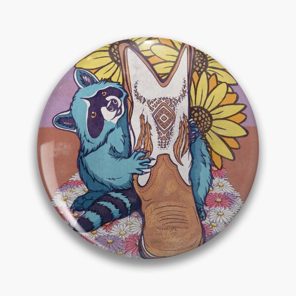 Item preview, Risograph Inspired Baby Raccoon with Flowers designed and sold by Shadow-Wing456.