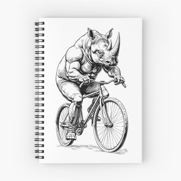 Item preview, Cycling Bicycle Rhinoceros Vintage Cyclist Biker Animal designed and sold by GrandeDuc.
