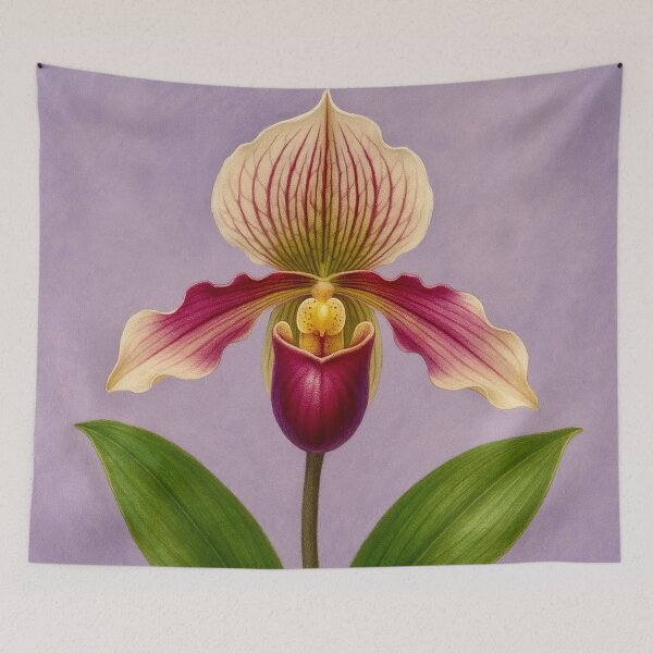 Item preview, The Most Beautiful Orchid - Lady's Slipper Botanical Portrait designed and sold by Myra365Art.