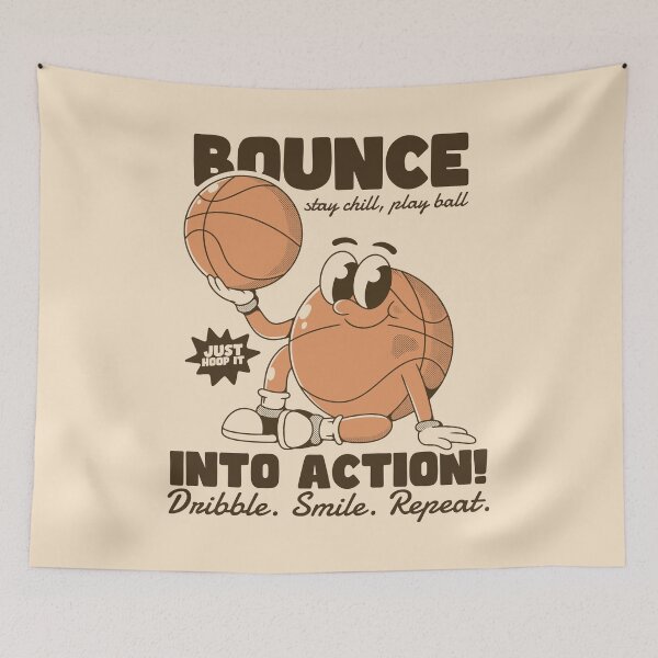 Item preview, Bounce Into Action Cute Retro Basketball Character Tee designed and sold by adipra.