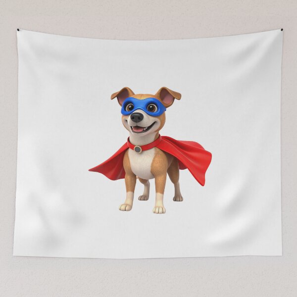 Item preview, 3D Dog Wearing Superhero Cape – Cute Hero Pup Character Illustration designed and sold by PrintCreations9.