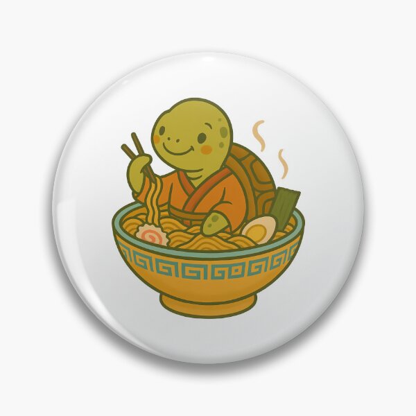 Item preview, Adorable Turtle Enjoying Delicious Ramen Noodles designed and sold by k3rstman1.