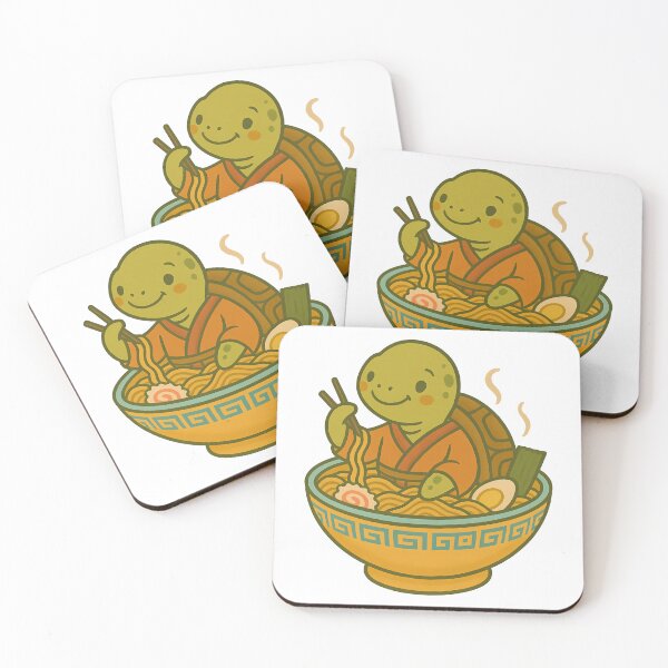 Item preview, Adorable Turtle Enjoying Delicious Ramen Noodles designed and sold by k3rstman1.