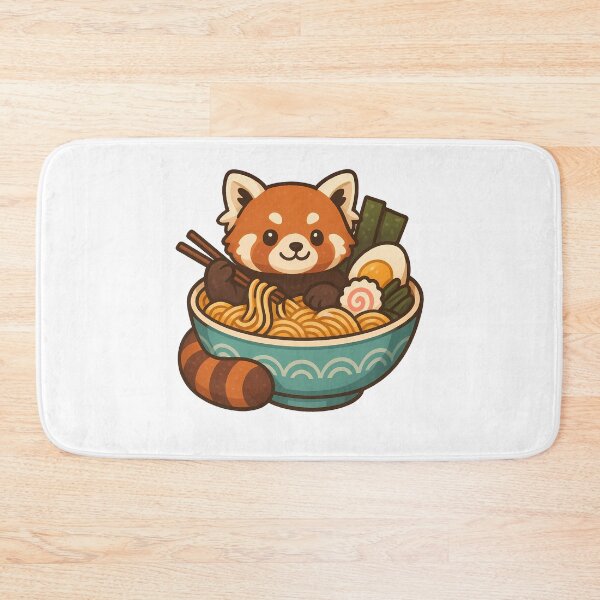 Item preview, Adorable Red Panda Enjoying Delicious Ramen Noodles designed and sold by k3rstman1.