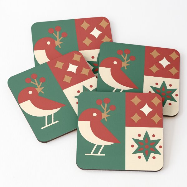 Item preview, Modern Minimalist Christmas Bird and Geometric Shapes Sticker designed and sold by FestivityFinds.