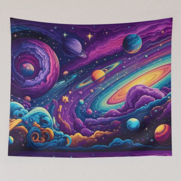 Item preview, Vibrant Cosmic art stars Galaxies Planets designed and sold by bukajart.