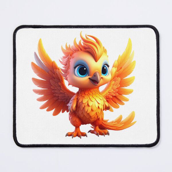 Item preview, 3D Baby Phoenix with Glowing Feathers – Cute Mythical Creature Fantasy Art designed and sold by PrintCreations9.