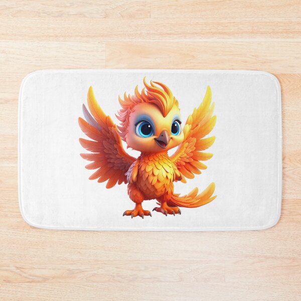 Item preview, 3D Baby Phoenix with Glowing Feathers – Cute Mythical Creature Fantasy Art designed and sold by PrintCreations9.