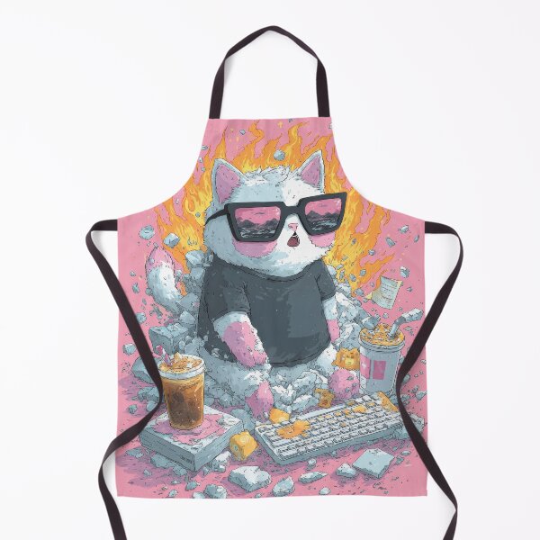 Item preview, Exploding Deadlines – Overworked Cat in Pink Chaos designed and sold by Tenalxp.
