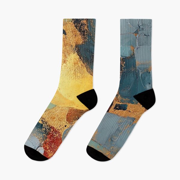 Item preview, Blue and Gold Abstraction (1) designed and sold by Maha Karuna.