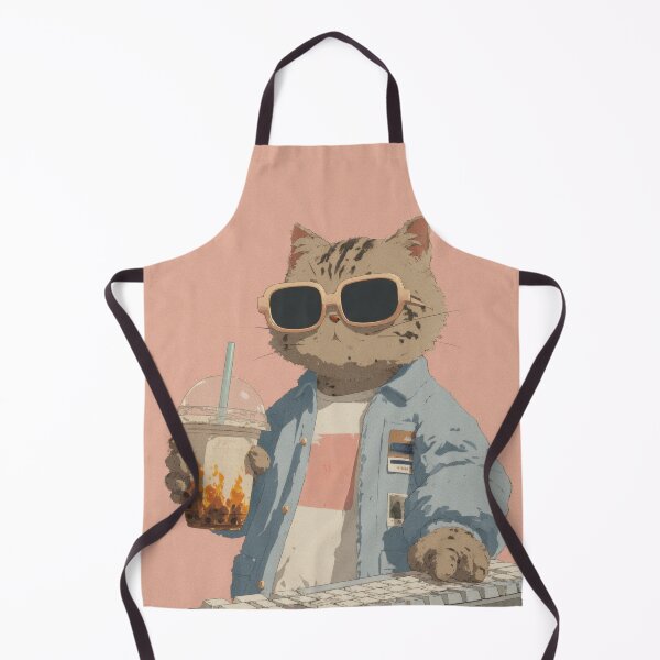 Item preview, Boba on Fire – Chill Cat, Hot Deadlines designed and sold by Tenalxp.