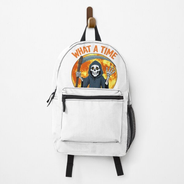 Item preview, What a Time to Be Alive – Grim Reaper Sticker | Funny Gothic Halloween Design designed and sold by CreaBubbles.