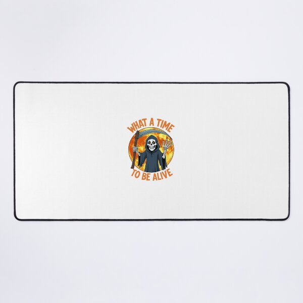 Item preview, What a Time to Be Alive – Grim Reaper Sticker | Funny Gothic Halloween Design designed and sold by CreaBubbles.