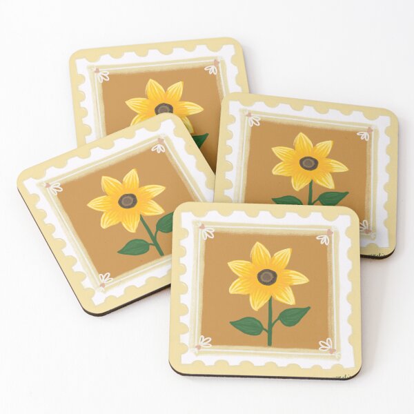 Item preview, Yellow sunflower stamp designed and sold by MadebyMels.