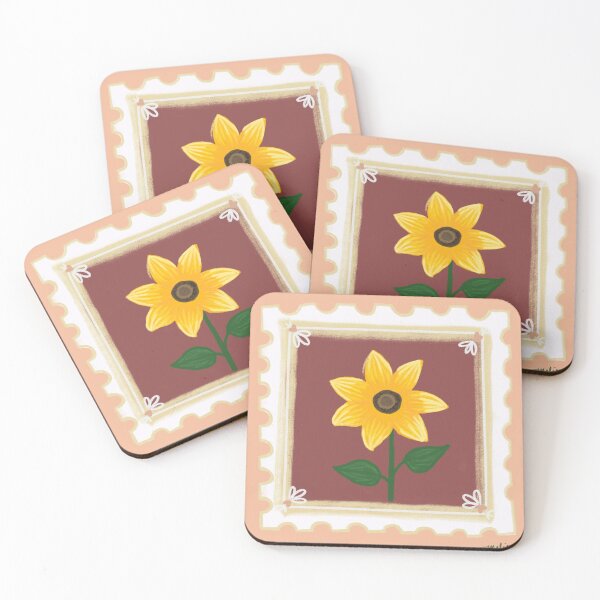Item preview, Pink sunflower stamp designed and sold by MadebyMels.