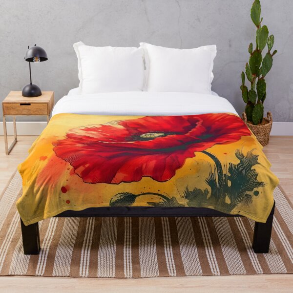 Item preview, Red Poppy Flowers on Yellow  designed and sold by GraphicsClub.