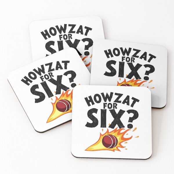 Item preview, Howzat for Six — Funny Cricket Banter Typography Design designed and sold by Dreambytes.
