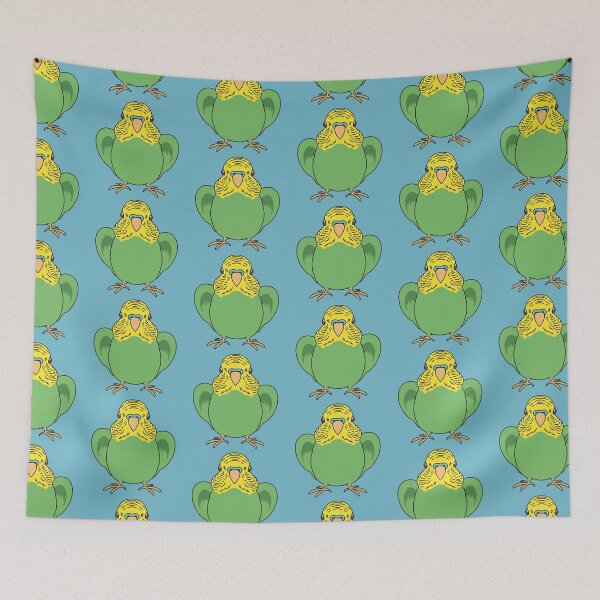 Item preview, Playful Green Budgie Bird with Cheeky Charm designed and sold by tayaan.