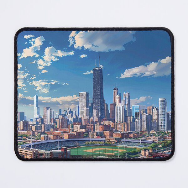 Item preview, Chicago Skyline Over Baseball Field on a Sunny Day designed and sold by ArgentoArt.