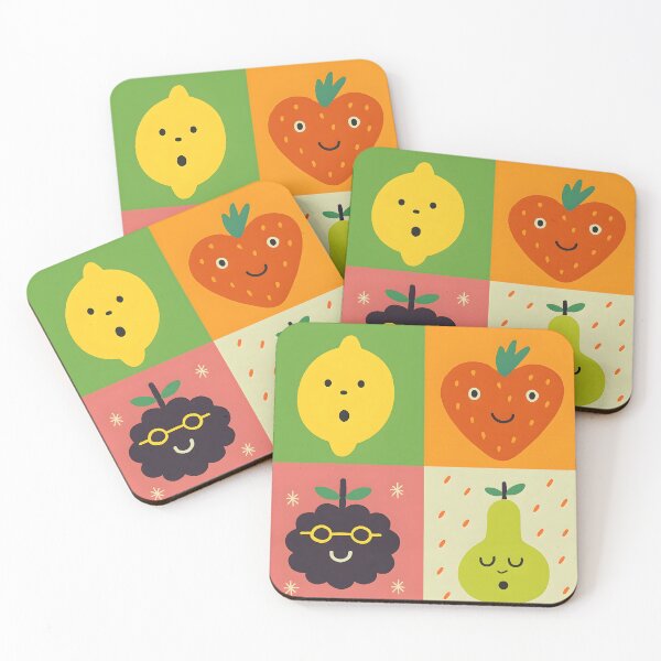 Item preview, Playful Cartoon Fruit Faces – Lemon, Strawberry, Blackberry, and Pear Sticker designed and sold by FestivityFinds.