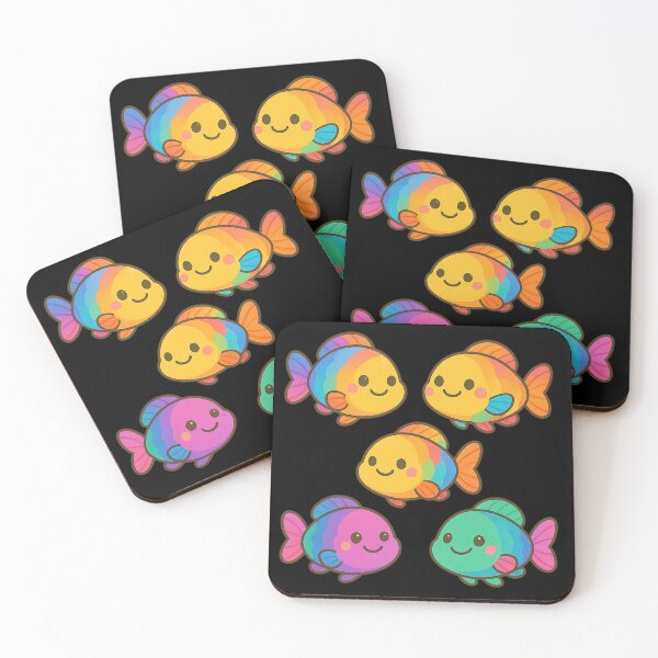 Item preview, Parrot Fish Kawaii Rainbow Ocean Friends designed and sold by DamioPolArt.