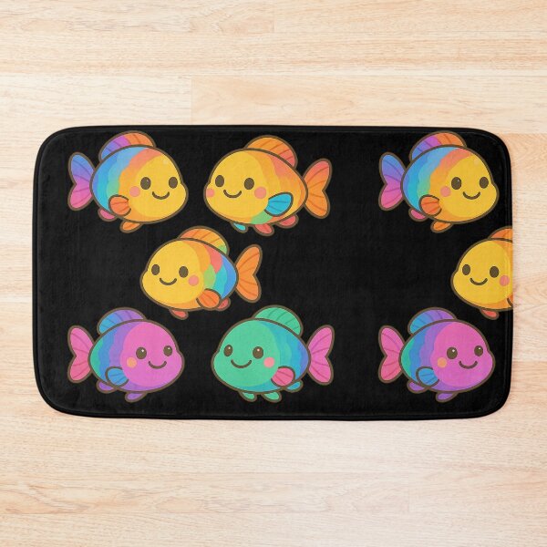 Item preview, Parrot Fish Kawaii Rainbow Ocean Friends designed and sold by DamioPolArt.