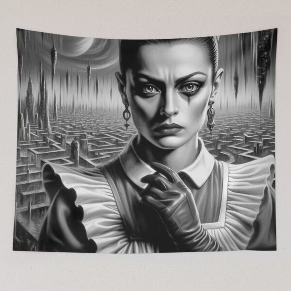 Item preview, Title: Enigmatic Cosmic Nurse Portrait designed and sold by Ghost Archer Illusions.