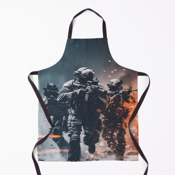 Item preview, Three Soldiers Advancing Through Intense Battle Scene designed and sold by Piotrek0001.