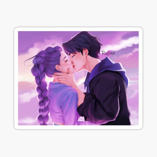 Aperçu de l'œuvre Rujinu embrasse le chasseur de démons pastel de rêve de Kpop créée et vendue par jbfart.
