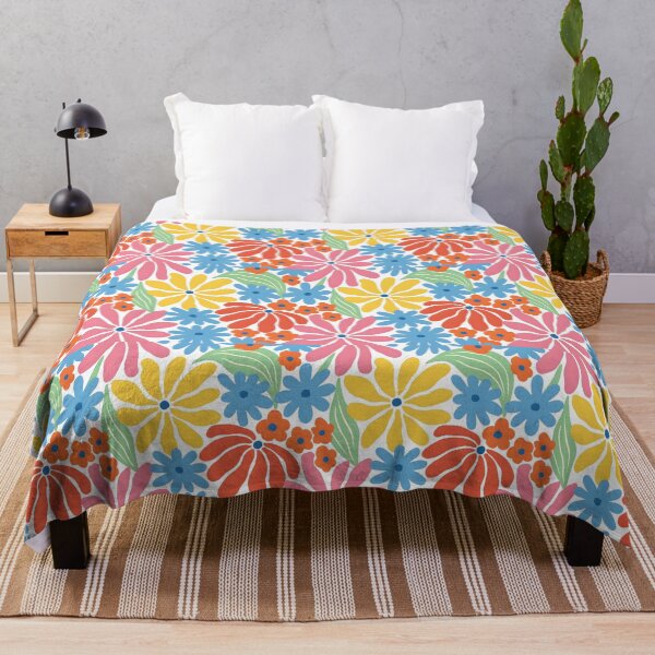 Item preview, Vibrant Floral Pattern – Bright, Bold Flowers in Colorful Blooms Throw Pillow designed and sold by FestivityFinds.