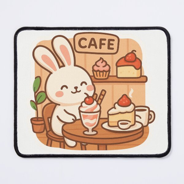 Item preview, Bunny Café Bliss – Kawaii Dessert Bunny designed and sold by BerryMii.