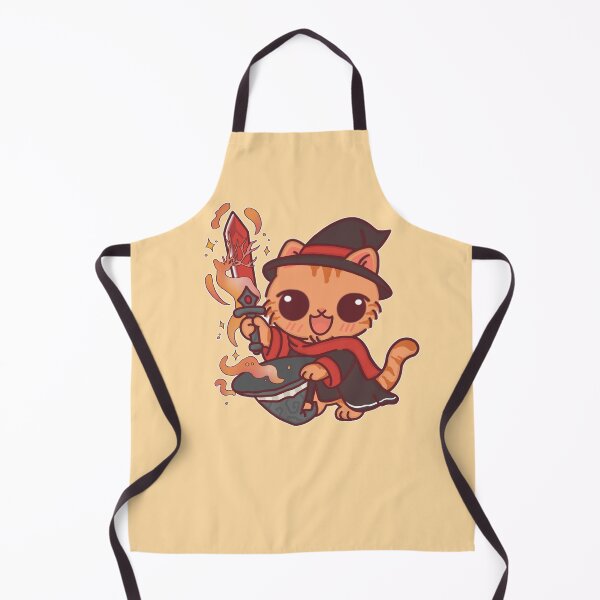 Item preview, Magic Wizard Cat – Fantasy Chibi Art with Fire Sword (Brave House) designed and sold by BGMeYou.