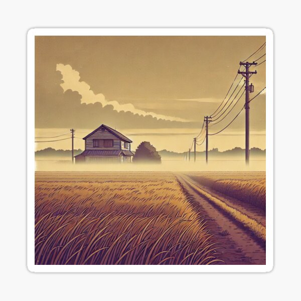 Item preview, Brouillard du soir dans le Japon rural designed and sold by ArcadeAura.