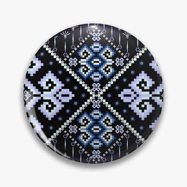 Item preview, Indigo & White Ethnic Pixel Seamless Border Pattern designed and sold by Khwanchai.