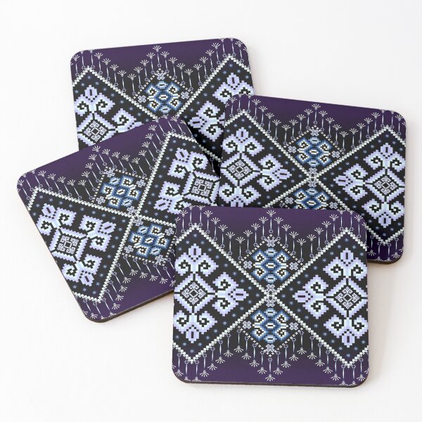 Item preview, Indigo & White Ethnic Pixel Seamless Border Pattern designed and sold by Khwanchai.