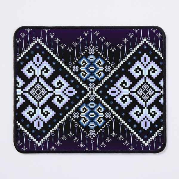 Item preview, Indigo & White Ethnic Pixel Seamless Border Pattern designed and sold by Khwanchai.