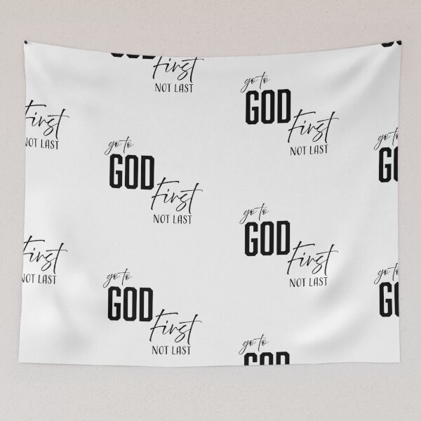 Item preview, Go To God First Not Last Christian T-Shirt – Inspirational Bible Quote Shirt designed and sold by CrossCrafted.