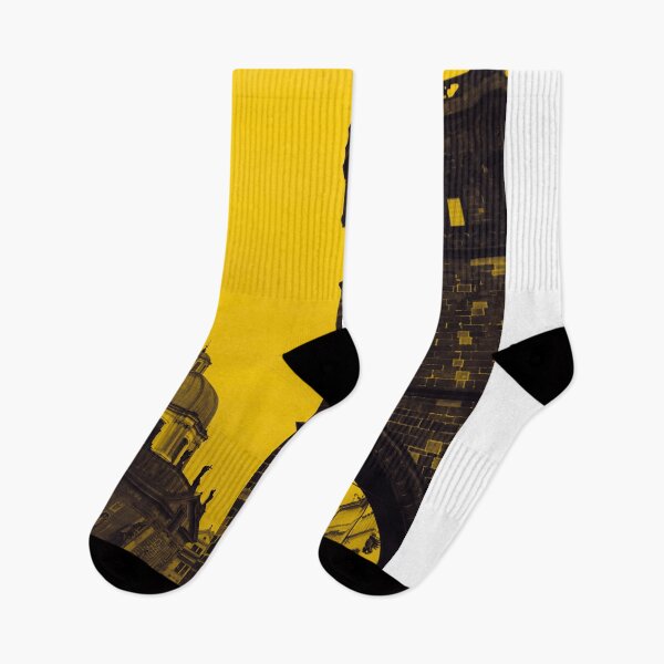 Item preview, Charles Bridge tower and church dome bright dark yellow designed and sold by Dryft7.