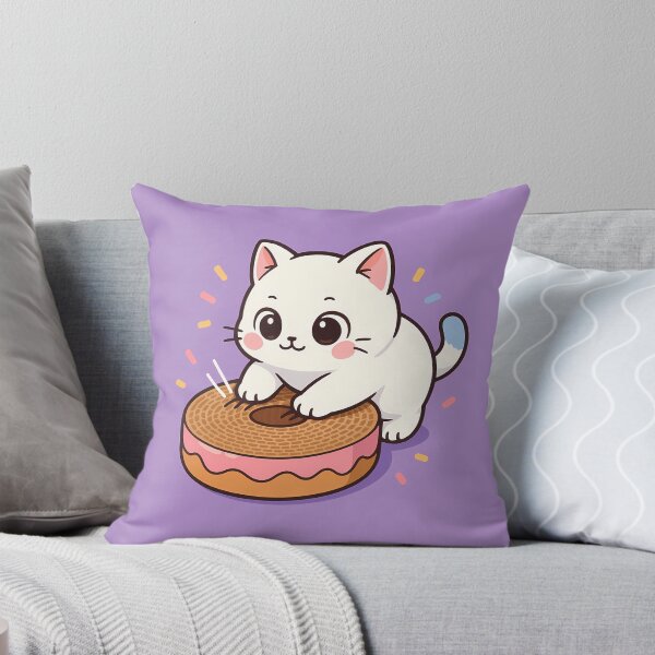Aperçu de l'œuvre Chaton Blanc Griffoir Donut créée et vendue par Yuliya Brush.