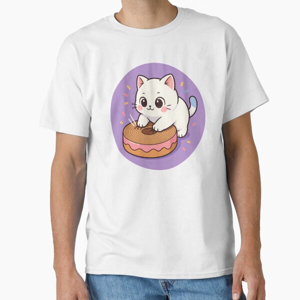 Item preview, Gatito Blanco Rascador Donut designed and sold by Yuliya Brush.