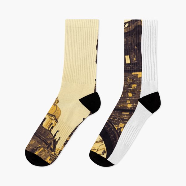 Item preview, Charles Bridge tower and church dome faded yellow designed and sold by Dryft7.