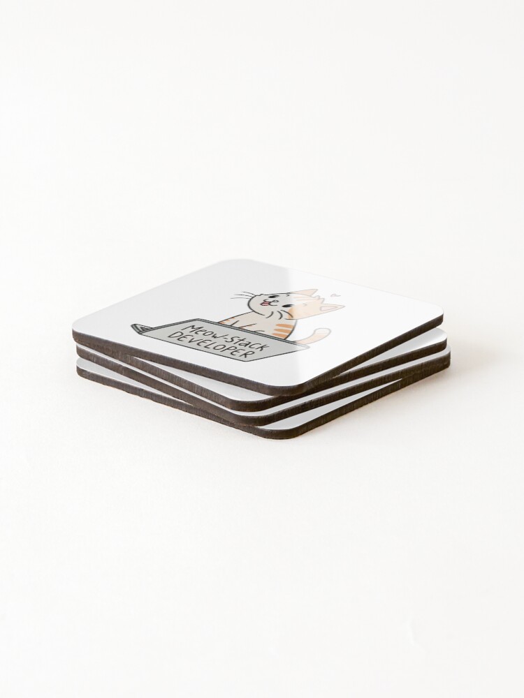 Thumbnail 4 of 5, Coasters (Set of 4), Meow Stack Developer designed and sold by SibMa.
